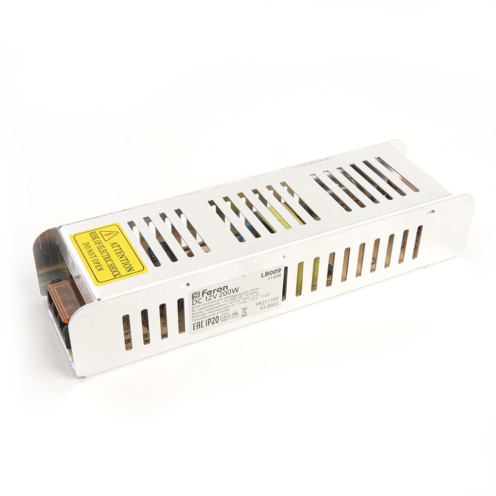 Блок питания для светодиодной ленты Feron LB009 12V 200W IP20 16,5A 21498